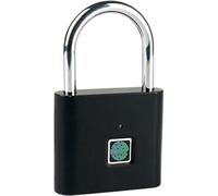 Alipis Cadenas à Empreinte Digitale Intelligent Noir, la Corrosion, en Alliage D'aluminium, Portable et Multi-usage, Serrure de Porte de Portail pour Extérieur, Casiers et Entrepôts