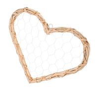 Alipis Cadre Photo Suspendu en Saule Beige de Cœur, Décoration Murale Vintage Élégante pour Salon ou Bureau, Support Multifonctionnel en Fer