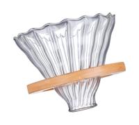 Alipis Cafetière à Filtre en Verre Borosilicaté 600 Ml Support en Bois et Filtre en Verre Pratique pour Café Maison Entonnoir à Café Réutilisable pour Préparation Manuelle