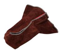 Alipis Cagoule de Soudage en Cuir de Vachette Résistant au Feu avec Protection du Cou Épaules Doublure Confortable Taille Unique Chapeau de Soudeur Professionnel Couleur Aléatoire