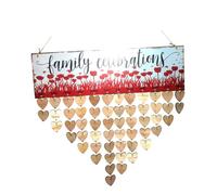 Alipis Calendrier Anniversaire Bois Mural Multicolore 12X0,5 CM Disques en Bois Réorganisables pour Rappel Familial des Fêtes et Anniversaires, Décoration Murale Intérieure