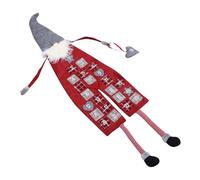 Alipis Calendrier de L'Avent de Noël à Suspendre Poupée GNOME en Tissu Laine Artificielle Décoration Festive Grise et Rouge Accessoire Décoratif pour Porte et Intérieur Compte à