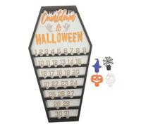 Alipis Calendrier Halloween Coffre Sculpté Décoration de Bureau Compte Accessoire Dambiance pour Fête Automnale
