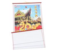 Alipis Calendrier Mural Chinois 2025 en Rouleau Imitation Rotin Calendrier du Nouvel An Année du Serpent Décoration Murale Traditionnelle Papier Épais Solide Affichage Lunaire