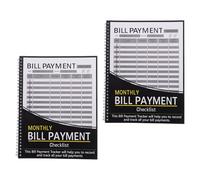 Alipis Carnet de Suivi des Dépenses Mensuel, Planificateur de Budget Personnel Noir, 2 Exemplaires, Agenda pour Gestion des Factures et Paiements, Organiseur Budget Mensuel pour