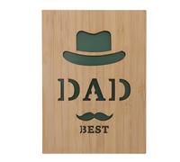 Alipis Carte de Fête des Pères en Bois Épaisse et Résistante Carte de Vœux pour Papa Légère et Portable 1 Pièce pour Exprimer Vos Souhaits Lors Fête des Pères