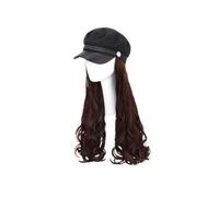 Alipis Casquette Perruque Femme Longue Bouclée Châtain Synthétique Élégante pour Cosplay et Fêtes