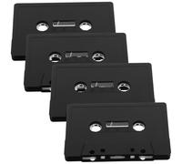 Alipis Cassettes Audio Vierges en Plastique Noir pour Décoration Murale Vintage Accessoires DIY 4pcs Style Classique Mat et Élégant pour Bureau et Maison