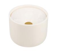 Alipis Cendrier de Table en Céramique Blanche avec Couvercle, Rond | Intérieur en Entonnoir, Usage pour Bureau ou Chambre, Texture Lisse, Nettoyage Facile, Résiste aux Taches