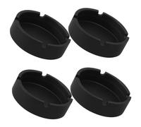 Alipis Cendriers Ronds en Silicone Noir Lot de 4 Surface Lisse et Design Simple Pratiques pour Décorations de Table ou Restaurant