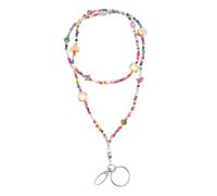 Alipis Chaîne Colorée pour Clés Perles Accessoire Clavicule Élégant Boucle Lanière Longue Mode pour Porte-clés et Badges