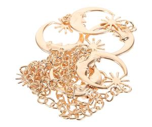Alipis Chaîne de Taille Ceinture Réglable Élégante en Alliage Doré Motifs Soleil, Lune et Étoile Accessoire Chic pour Femmes pour Mariage ou Soirée Cocktail