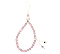 Alipis Chaîne de Téléphone Cristal Rose Naturel Lanière Détachable Légère pour Téléphone Portable Accessoire Mode avec Perles Naturelles Pendentif Suspendu et Clés Cadeau Pratique pour