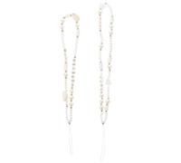 Alipis Chaîne de Téléphone Portable Lot de 2 Pièces, Style Bohème Perles Acryliques Blanches, Chaîne Anti-perte Décorative Lettres et Coquillages, Accessoire DIY pour Bijoux