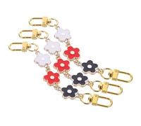 Alipis Chaînette D'extension pour Paquet à Main en Métal, Lot de 3 Pièces Noir Rouge Blanc, Rallonge de Bandoulière Ajustable, Chaîne de Paquet Bandoulière pour Femme, Accessoire