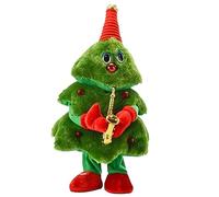 Alipis Chanter et Danser Le Sapin de Noël Peluche animée Arbre de Noël Dansant première Peluche de Noel décoration géant Chantant drôle de Danse pour Enfants Plastique Vert