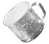 Alipis Chope à Bière Design Rétro Unique Poignée en Étain Argenté Tasse à Bière Créative Cadeau Pratique et Élégant pour Bar et Maison