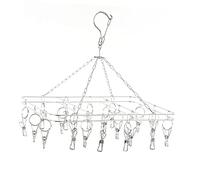 Alipis Cintres à Linge en Acier Inoxydable 2,5 Mm Fil Carré 20 Pinces Pinces Élastiques Étendoir à Linge Polyvalent pour sous-vêtements Chaussettes Serviettes