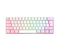 Alipis Clavier de Jeu Membrane Compact 61 Touches RGB Rétroéclairé, Mini Clavier USB Filaire, Matériel de Jeu PC en Rose et Blanc, pour Gamers et Bureautique
