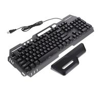 Alipis Clavier Filaire USB Rétroéclairé à 104 Touches, Format Pleine Taille, Clavier Ergonomique Anti-éclaboussures avec Touches sans Conflit, pour Jeu et Bureau, Compatible PC