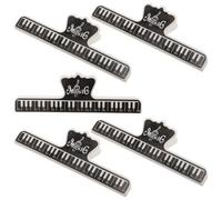 Alipis Clip pour Partition de Musique 5pcs en Abs Noir, Léger Prise Forte, pour Partitions, Livres et Documents des Musiciens et Lecteurs