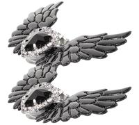 Alipis Clips de Chaussures Ailes d'Ange Noires 1 Paire de Boucles Décoratives pour Chaussures Soirée Femme et Fille Décoration Élégante pour Escarpins