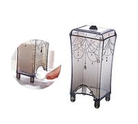 Alipis Coffret Maquillage Carré Boîte De Rangement pour Cotons Et Produits Cosmétiques Organisateur De Salle De Bain Transparent Et Gris