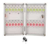 Alipis Coffret Mural pour Clés en Alliage d'Aluminium 24 Emplacements 21X55X325 CM Serrure Sécurisée Organisateur Mural de Porte-Clés pour Bureau Hôtel et Gestion Immobilière