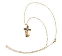 Alipis Collier Pendentif Croix en Acier Inoxydable pour Cendres | Souvenir Commémoratif, Design Prière Main et Croix, pour Femmes et Hommes, Usage Quotidien