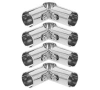Alipis Connecteur de Tube en Acier Inoxydable 25 MM 4 Pcs Fixation de Poteau Pinces d'Extrémité Raccord en Angle pour Séchoir à Linge sur Pied Accessoire Télescopique de Protection