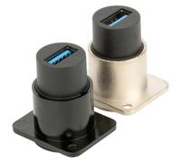 Alipis Connecteur USB 30 Femelle à Montage sur Panneau Adaptateur Traversant en Métal 2 Pièces Raccord D’Extension pour Installations Audio et Vidéo Domestiques Karaoké et Génie