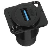 Alipis Connecteur USB Femelle à Femelle Montage Panneau Adaptateur Coupleur Droit pour Données et Charge Compatible USB Installation Sans Outils Gain de Place Noir