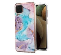 Alipis Coque Téléphone TPU pour Modèle A12//Motif Marbre Bleu Élégant Protection Intégrale Antichoc Finition Légère et Confortable Design Précis et Moderne