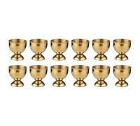 Alipis Coquetier Doré 12 Pièces Plateau D'oeufs Dur Tasse De Serveur D'oeufs Œuf Plateau à Outils Coquetier en Céramique Porte-Verre à Vin Tasse à Cocktail Acier Inoxydable Verre à Cocktail Déjeuner