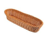 Alipis Corbeille À Pain Tissée En Rotin Imitation: Corbeille À Pain Longue Ovale Plateau De Service De Nourriture Décoratif Support De Récipient De Collation Panier De Rangement De Bol