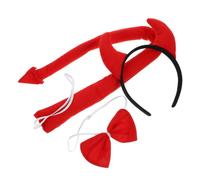 Alipis Costumes de Diable Halloween Bandeau avec Nœud et Queue Rouge de Accessoires de Cosplay Festifs pour et Célébrations