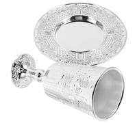 Alipis Coupe De Kiddouch pour Shabbat avec Soucoupe Assortie Alliage De Zinc Délicate Et Significative pour Fêtes Juives