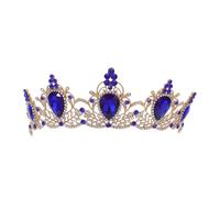 Alipis Couronne baroque vintage de reine, diadème bleu en strass pour femme, diadèmes et couronnes pour séance photo, costume médiéval, bal de promo, cosplay, anniversaire, accessoires de cheveux