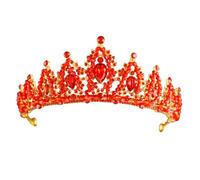 Alipis Couronne de Mariée Rouge Cristal Élégante Diadème Alliage avec Strass Accessoire de Tête pour Mariage et Fête Bijoux Tête Décoration Photobooth