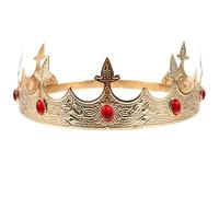 Alipis Couronne Décorative Vintage pour Homme Couronne de Roi Prince avec Strass Accessoire de Costume pour Fête Cosplay et Spectacle