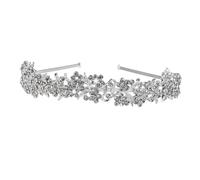 Alipis Couronne Mariage Femme Délicates Fleurs Accessoire Cheveux Nuptial Brillant Serre-tête Argenté pour Mariée et Demoiselle Honneur Fête et Cérémonie