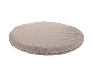 Alipis Coussin de Siège Auto Rond en Latex 41 X 3,5 Cm Antidérapant Housse Grise, Coussin Ergonomique Respirant pour Voiture, Bureau et Dortoir, Galette de Chaise Multifonctionnelle,