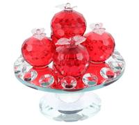 Alipis Cristal Plateau à Fruits Rouge, Décoration Créative de Bureau | Style Moderne et Simple, Accent Décoratif Élégant, pour Table Basse, Étagère, Restaurant, Présent Crémaillère
