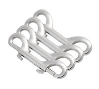 Alipis Crochet Double en Métal Argenté 4 Pièces Levier Pouce Facile à Ouvrir, Grosse Flexibilité, pour Chaînes et Laisses en Sports ou Lieux de Divertissement