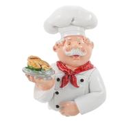 Alipis Crochet Mural Adhésif Chef Créatif en Résine, Support de Rangement la Cuisine, Design Figurine Ludique, Fixation Forte, Rangement Clés et Câbles, Décor Mural Original,