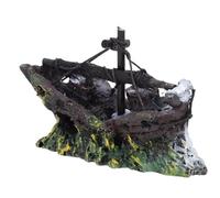 Alipis Décoration D'aquarium en Résine D'épave de Bateau Pirate Réaliste, Cachette Sûre pour Poissons et Plantes, pour Aquarium Maison ou Jardin