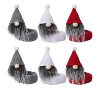 Alipis Décoration de Bouteille de vin 6 pièces : Ensemble de Housses de Bouteille de vin en Forme de GNOME de Noël - décoration de gobelet de - de Table d'hiver