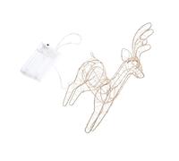 Alipis Décoration de Noël Dorée Lumineuse Statuette de Renne Ornement Lumineux sans Pile pour Vitrine et Intérieur Ambiance Chaleureuse et Festive