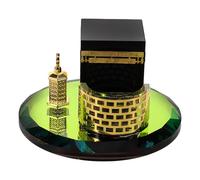 Alipis Décoration de Table Islamique Ronde en Cristal, Souvenir | Bureau et Bibliothèque, Style Moyen-oriental, Transparence et Réfraction Lumineuse, Ramadan et Eid Mubarak