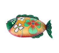 Alipis Décoration Murale Poisson en Fer Décorations De Poisson Suspendues Lumières De Teinte Ornements Panneau Vie Art Stickers Muraux Pépinière Filet Tentures De Plein Air Yellow Le Fer